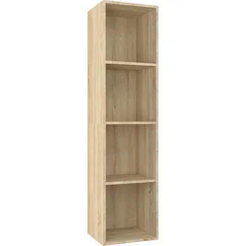 Knihovna Víceúčelový regál se 4 přihrádkami, Dub Sonoma, 36x30x143 cm