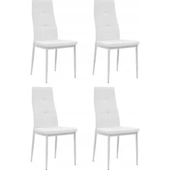 Jídelní židle Jídelní židle s dřevěným rámem a ocelovými nohami, bílá, 43x43,5x96 cm