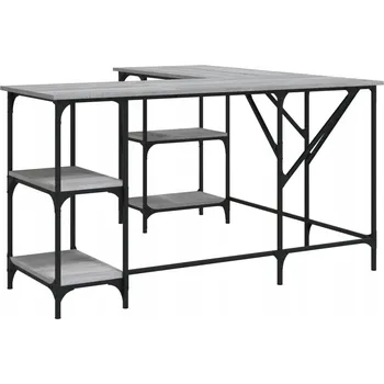 Psací stůl Počítačový stůl ve ve tvaru písmene L, šedý dub sonoma, 139x139x75 cm