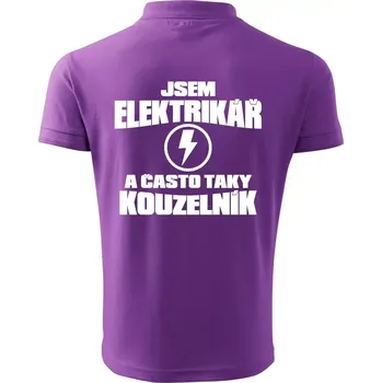 Pánská košile Elektrikář kouzelník - Polokošile pánská Pique Polo 203 - 3XL ( Fialová )