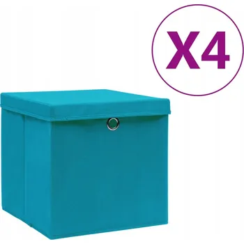 Úložný box Skládací úložné boxy s víkem, modré, 28x28x28 cm