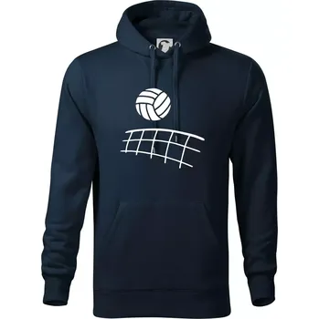 Pánská mikina Volejbalová síť - Mikina pánská Cape s kapucí - 5XL ( Námořní modrá (velmi tmavá - téměř černá) )