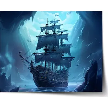 Plakát Sablio Plakát Plachetnice v průrvě - 90x60 cm