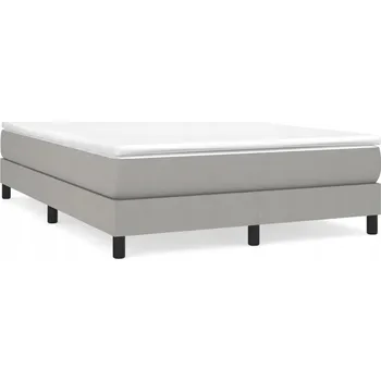 Postel Kontinentální postel s matrací a topperem, světle šedá, 203x140x25 cm