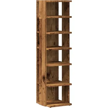 Botník se 6 policemi, materiál dřevotříska, staré dřevo, 28x27x10