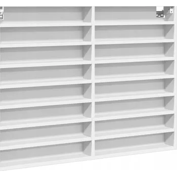 Koupelnový nábytek Závěsná skříňka prosklená bílá, 100 x 8,5 x 75 cm, dřevotříska