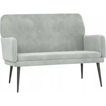 Zahradní lavice Sametová lavice se šikmým opěradlem, světle šedá, 108x79x79 cm