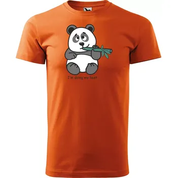 Pánské tričko Sablio Tričko s potiskem I am doing my best Panda - oranžové 5XL