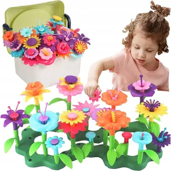 ostatní stavebnice STAVEBNICE KVĚTINY v kufříku, kreativní, 134 dílků. VĚTŠÍ VERZE