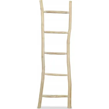 Věšák Teakový věšák na ručníky žebřík, 45 x 150 cm, přírodní, 5 příček