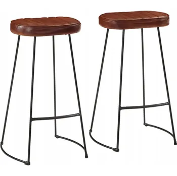 Barová židle Barové židle Gavin Retro, kov/umělá kůže, tmavě hnědá, 44x37.5x78 cm