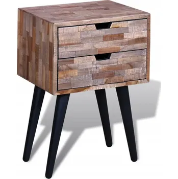 Noční stolek Noční stolek ve vintage stylu z recyklovaného teakového dřeva, 42x31x60 cm