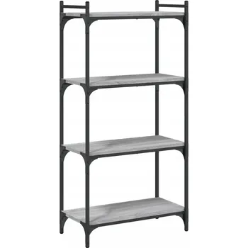 Knihovna Knihovna s nastavitelnými nožičkami, šedý dub sonoma, 60x30x120 cm