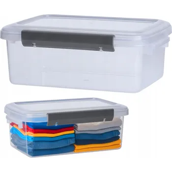Úložný box PLASTOVÝ BOX 16,5L s víkem, Průhledný Úložný Kontejner