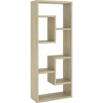 police Nástěnná police s otevřenou přihrádkou, dub sonoma, 36x16x90 cm