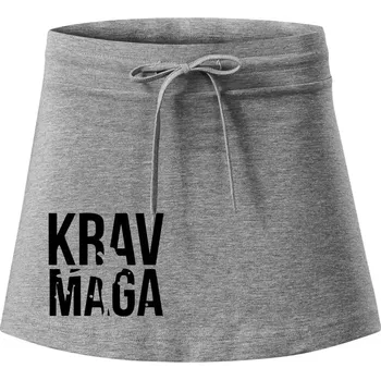 Dámská sukně Nápis Krav Maga - Sportovní sukně - two in one - XL ( Tmavě šedý melír )