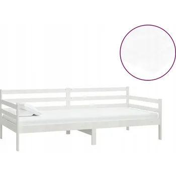 Postel Bílá denní postel s matrací 90x200 cm, masivní borovicové dřevo