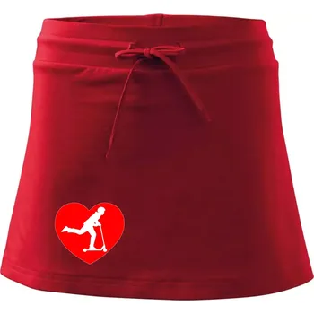 Dámská sukně Koloběžka srdce - Sportovní sukně - two in one - S ( Červená )