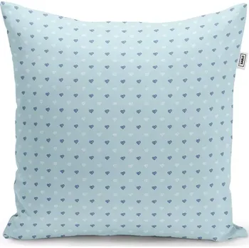 Polštář Sablio Polštář Srdce na modré - 50x50 cm