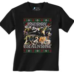 Dětské tričko Vánoční Brainrot Merry Brainrot (Velikost: 7-8, Barva: Černá)
