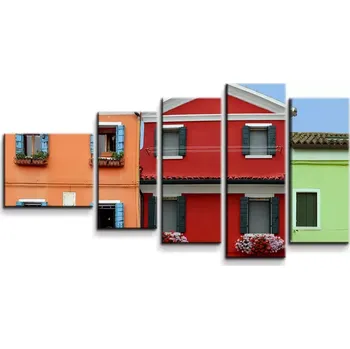 Obraz Sablio Obraz - 5-dílný Domky - 100x60 cm