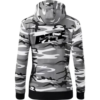 Dámská mikina Dive potápěč - Dámská mikina trendy zipper s kapucí - XS ( Šedý maskáč )