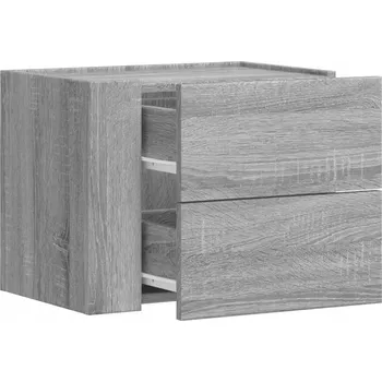 Komoda Noční nástěnná skříňka se zásuvkami, šedý dub sonoma, 45x30x35 cm