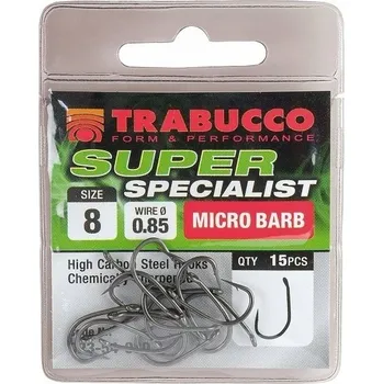 Rybářský háček Háčky na dno, led a plovoucí Háčky s protihrotem Trabucco Super Specialist 15 ks