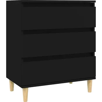 Komoda Komoda se 3 zásuvkami, černá, 60x35x70 cm, materiál na bázi dřeva