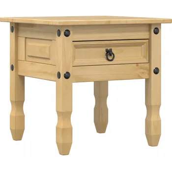 Konferenční stolek Odkládací stolek Corona, masivní borovicové dřevo, 50x50x50 cm, medově hnědá