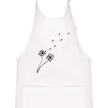 Kuchyňská zástěra Pampeliška - Dětská zástěra na vaření - Univerzální velikost ( Bílá )