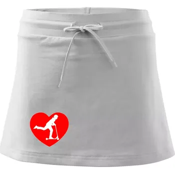 Dámská sukně Koloběžka srdce - Sportovní sukně - two in one - L ( Bílá )