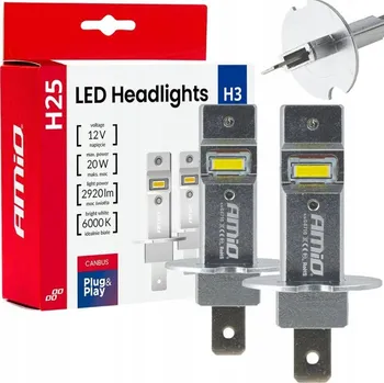 Autožárovka LED autožárovky H25 CANBUS H3 12V 20W AMIO-04710