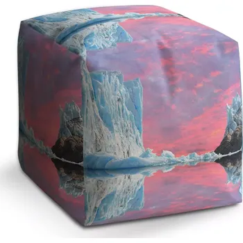 Taburet Sablio Taburet Cube Ledovec: 40x40x40 cm