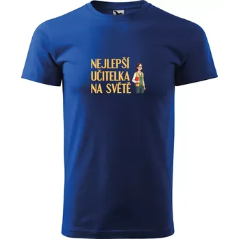 Pánské tričko Sablio Tričko s potiskem Nejlepší učitelka na světě - modré 2XL