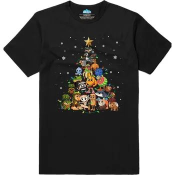 Pánské tričko Pánské tričko Vánoční Stromeček z Brainrot Postaviček (Velikost: M, Barva: Černá)