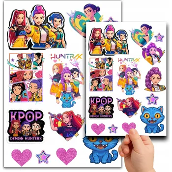 Tetování Smyvatelné tetování XXL HUNTRIX pro děti DEMON HUNTERS, tetovačky K POP DEMON