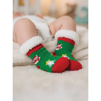 Dívčí oblečení Rozkošné vianočné ponožky pre babätká so snehuliakom L024, Velikost 0-6 měsíců