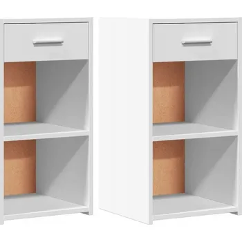 Noční stolek Elegantní noční stolky z dřevotřísky, bílé, 35x34x65 cm