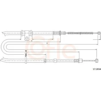 Brzdový systém Tažné lanko, parkovací brzda COFLE 17.2034