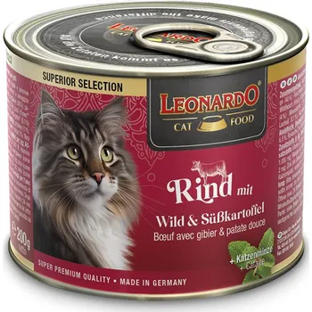 Krmivo pro kočku Leonardo hovězí se zvěřinou a batáty 6× 200 g