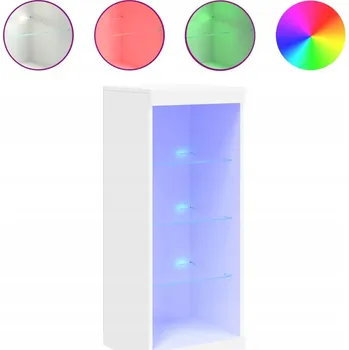 Komoda Komoda LED RGB s regulací barev, bílá, 41x37x100 cm