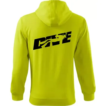Pánská mikina Dive potápěč - Mikina s kapucí na zip trendy zipper - XL ( Limetková )