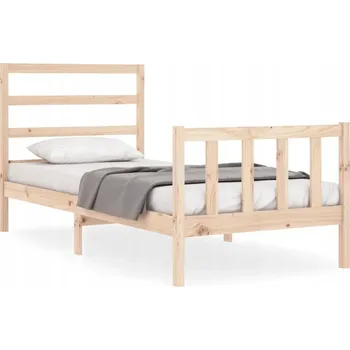 Postel Dřevěná borovicová postel 205,5 x 95,5 x 100 cm, neošetřená, s čelem