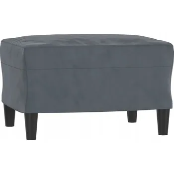 Taburet Podnožka z Aksamitu Tmavě Šedá, Překližka, 60x50x41 cm