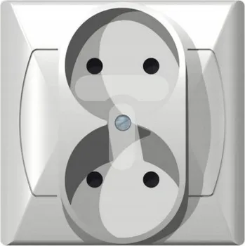 Elektrická zásuvka Dvojitá zásuvka bílá b/u GP-2A/00 AKCENT OSPEL