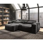 DELIFE Rohová pohovka Sirpio 230x155 cm mikrovlákno černá variabilní lenoška
