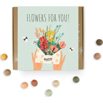 Blossombs Semínkové bomby - Dárkový box Kytice (9 ks) - originální dárek z lásky