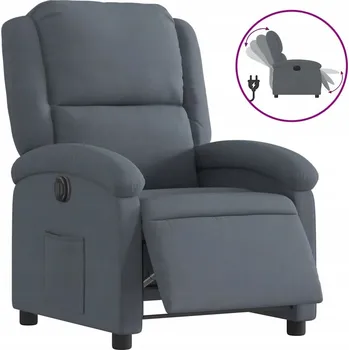 Křeslo Elektrické polohovací křeslo z aksamitu, tmavě šedé 71x86,5x99,5 cm