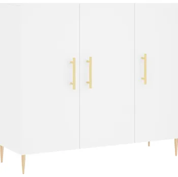 Komoda Skříňka z dřevotřísky a kovovými nožičkami, bílá, 90x34x80 cm